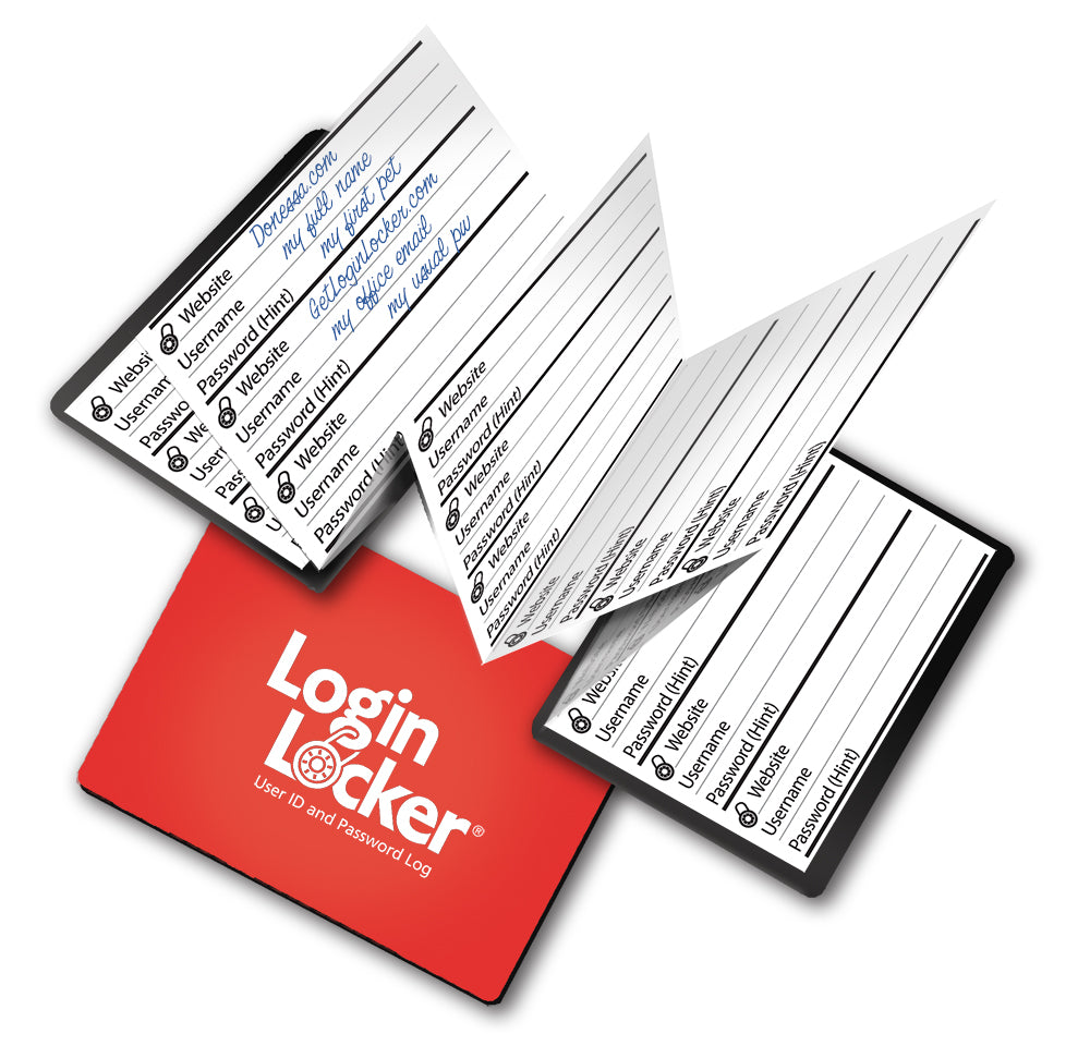 Login Locker Password Organizer, red, open