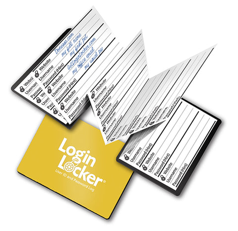 Login Locker Password Organizer, yellow, open